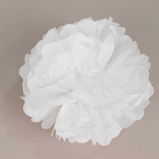 6 Pack 10" White Tissue Paper Pom Poms Flower Balls, Ceiling Wall Hanging Decorations - NestOCart