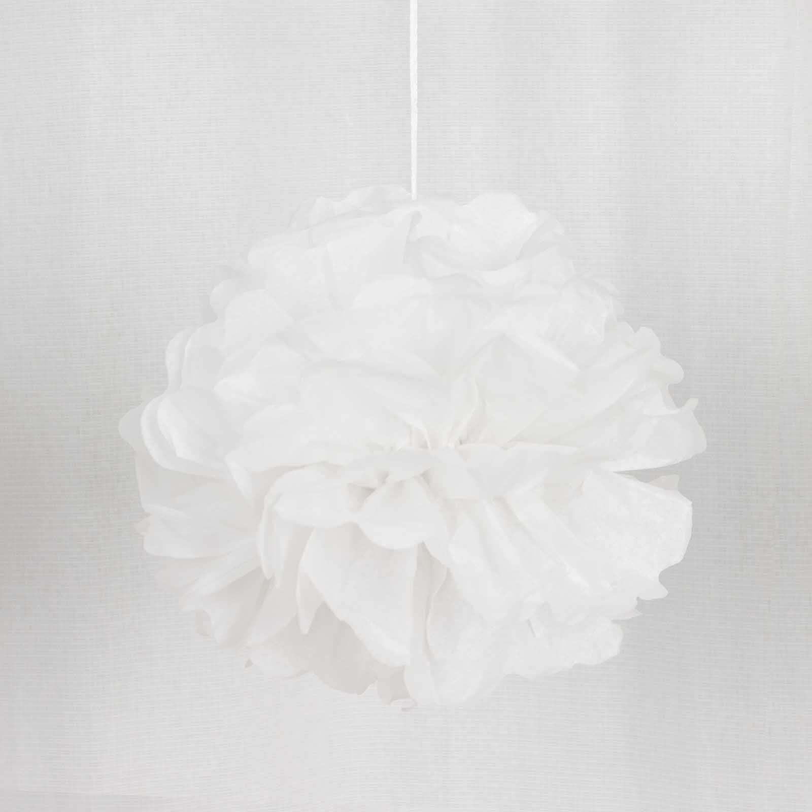 6 Pack 10" White Tissue Paper Pom Poms Flower Balls, Ceiling Wall Hanging Decorations - NestOCart