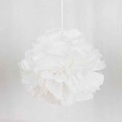 6 Pack 10" White Tissue Paper Pom Poms Flower Balls, Ceiling Wall Hanging Decorations - NestOCart
