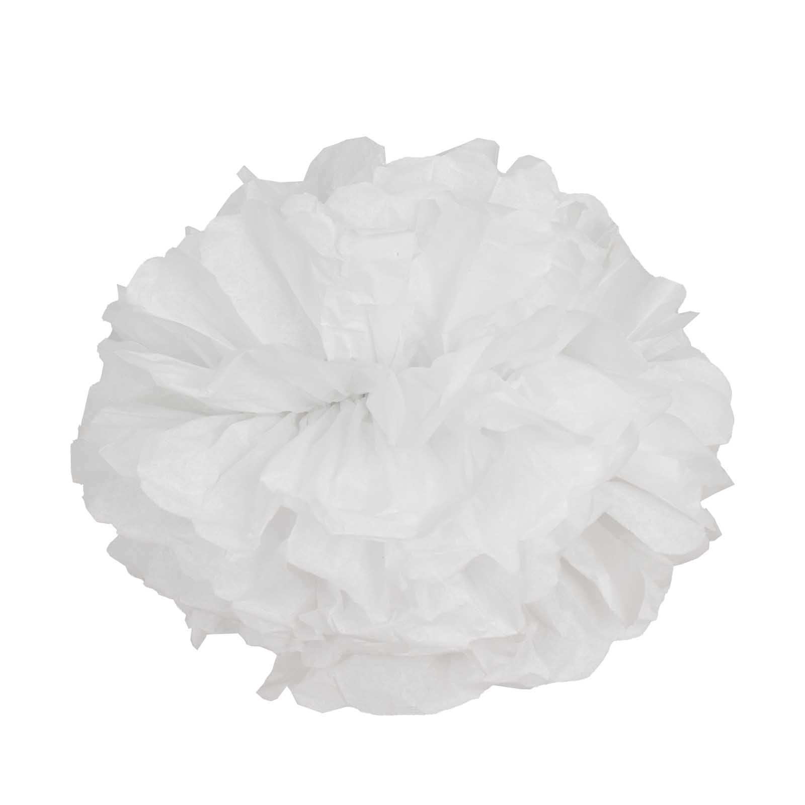 6 Pack 12" White Tissue Paper Pom Poms Flower Balls, Ceiling Wall Hanging Decorations - NestOCart