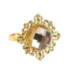 6 Pack 2" Gold Metal Crystal Rhinestone Napkin Rings, Diamond Bling Napkin Holders - Bell Racket Store