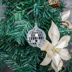 6 Pack 2" Silver Foam Disco Mirror Ball With Hanging Strings, Holiday Christmas Ornaments