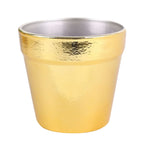 6 Pack 3" Gold Plastic Party Favor Bucket - Containers, Mini Succulent Nursery Planters, Flower Pot Crafts - Bell Racket Store