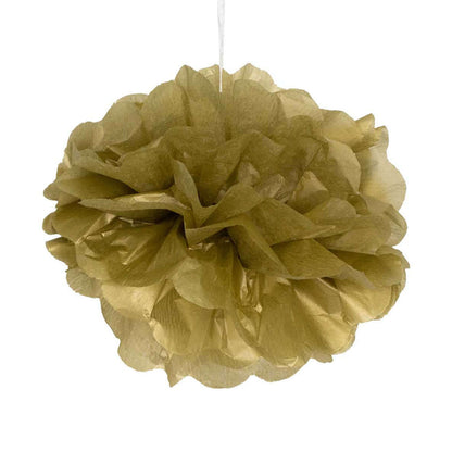 6 Pack 6" Gold Tissue Paper Pom Poms Flower Balls, Ceiling Wall Hanging Decorations - NestOCart