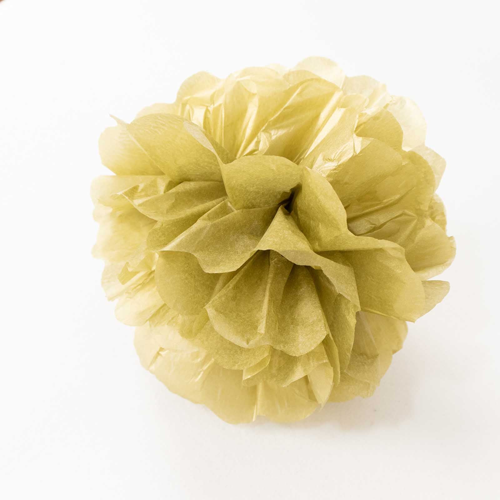 6 Pack 6" Gold Tissue Paper Pom Poms Flower Balls, Ceiling Wall Hanging Decorations - NestOCart