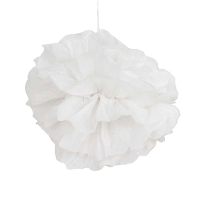 6 Pack 8" White Tissue Paper Pom Poms Flower Balls, Ceiling Wall Hanging Decorations - NestOCart