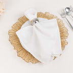 6 - Pack Acrylic Plastic Round Charger Plates 13" in Amber Gold with Reef Design, Dinner Charger Tableware - Bell Racket Store