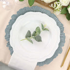 6 - Pack Acrylic Plastic Round Charger Plates 13" in Dusty Blue with Reef Design, Dinner Charger Tableware - Bell Racket Store