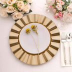 6 - Pack Acrylic Plastic Round Charger Plates 13" in Gold with Wavy Scalloped Rim, Decorative Dinner Party Charger Tableware - Bell Racket Store