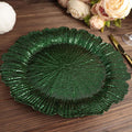 6 - Pack Acrylic Plastic Round Charger Plates 13" in Hunter Emerald Green with Reef Design, Dinner Charger Tableware - Bell Racket Store