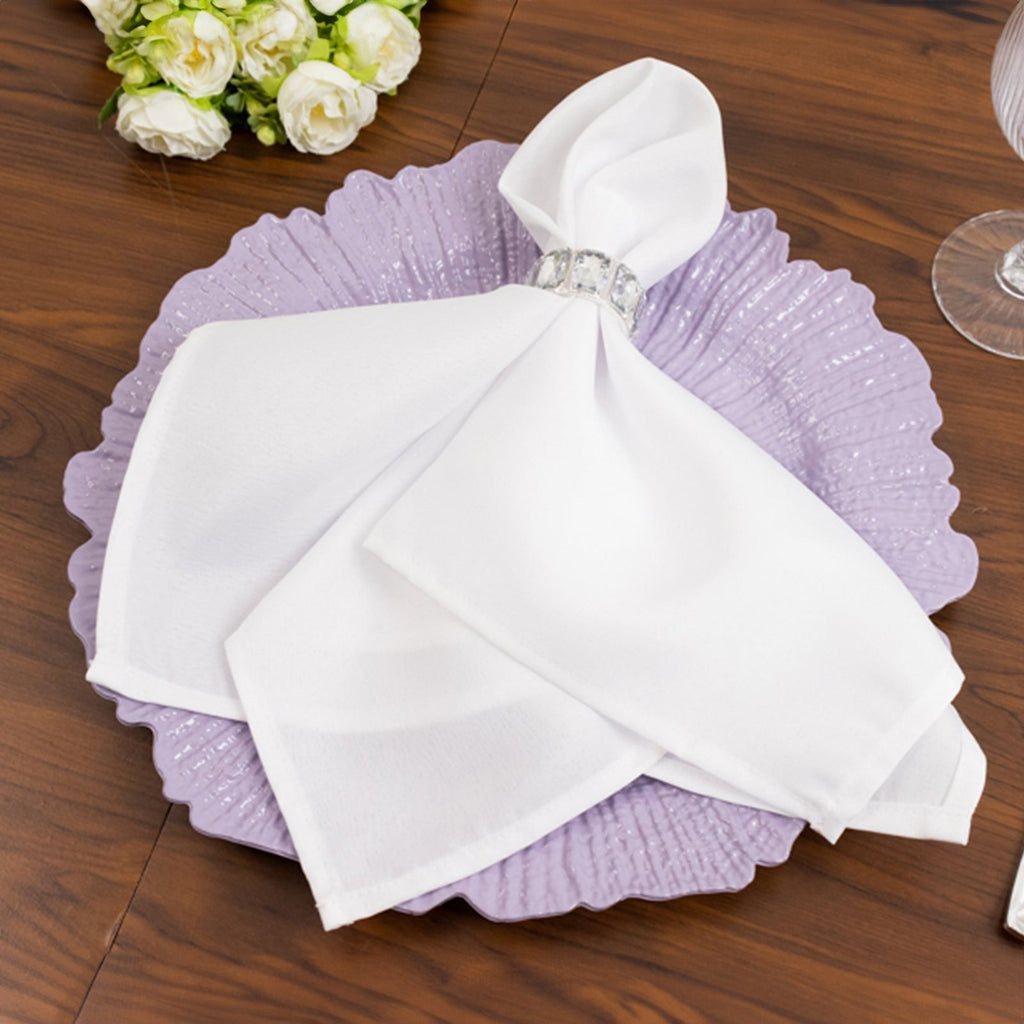 6 - Pack Acrylic Plastic Round Charger Plates 13" in Lavender Lilac with Reef Design, Dinner Charger Tableware - Bell Racket Store