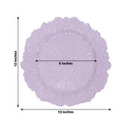 6 - Pack Acrylic Plastic Round Charger Plates 13" in Lavender Lilac with Reef Design, Dinner Charger Tableware - Bell Racket Store