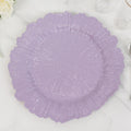 6 - Pack Acrylic Plastic Round Charger Plates 13" in Lavender Lilac with Reef Design, Dinner Charger Tableware - Bell Racket Store