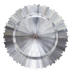 6 - Pack Acrylic Plastic Round Charger Plates 13" in Metallic Silver with Sunray Scalloped Rim, Decorative Dinner Party Charger Tableware - Bell Racket Store