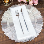 6 - Pack Acrylic Plastic Round Charger Plates 13" in Metallic Silver with Sunray Scalloped Rim, Decorative Dinner Party Charger Tableware - Bell Racket Store