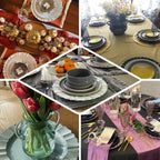 6 - Pack Acrylic Plastic Round Charger Plates 13" in Terracotta (Rust) with Gold Brushed Wavy Scalloped Rim, Decorative Dinner Party Charger Tableware - Bell Racket Store