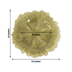 6 - Pack Acrylic Plastic Round Charger Plates 13" in Transparent Dusty Sage Green with Reef Design, Dinner Charger Tableware - Bell Racket Store