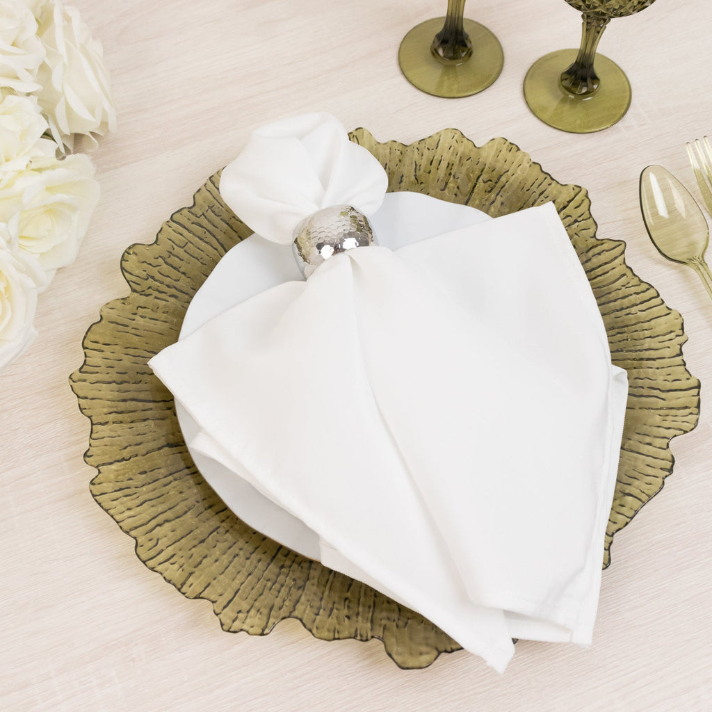 6 - Pack Acrylic Plastic Round Charger Plates 13" in Transparent Dusty Sage Green with Reef Design, Dinner Charger Tableware - Bell Racket Store