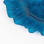 6 - Pack Acrylic Plastic Round Charger Plates 13" in Transparent Navy Blue with Reef Design, Dinner Charger Tableware - Bell Racket Store