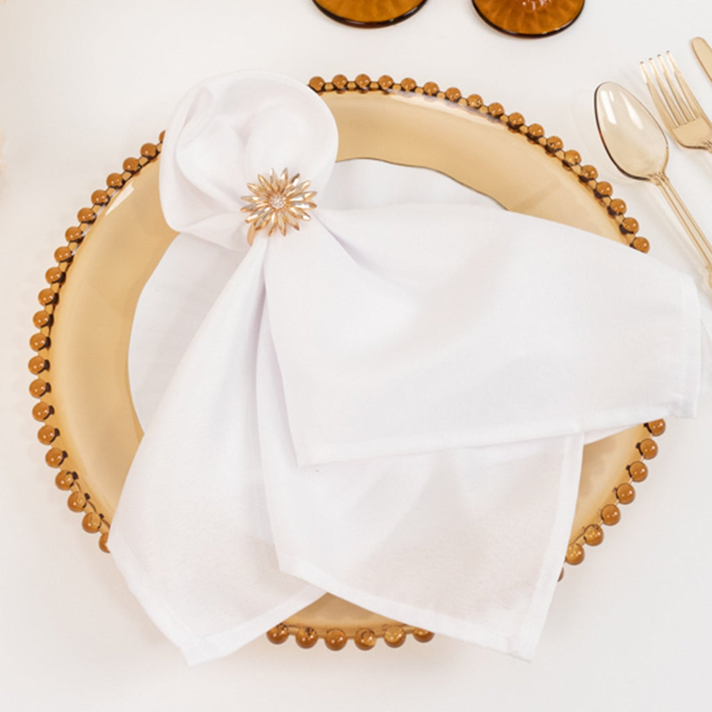 6 - Pack Acrylic Round Charger Plates 13" in Amber Gold with Beaded Rim, Decorative Dinner Party Charger Tableware - Bell Racket Store