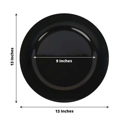 6 - Pack Acrylic Round Charger Plates 13" in Black, Dinner Party Decor Charger Tableware - NestOCart