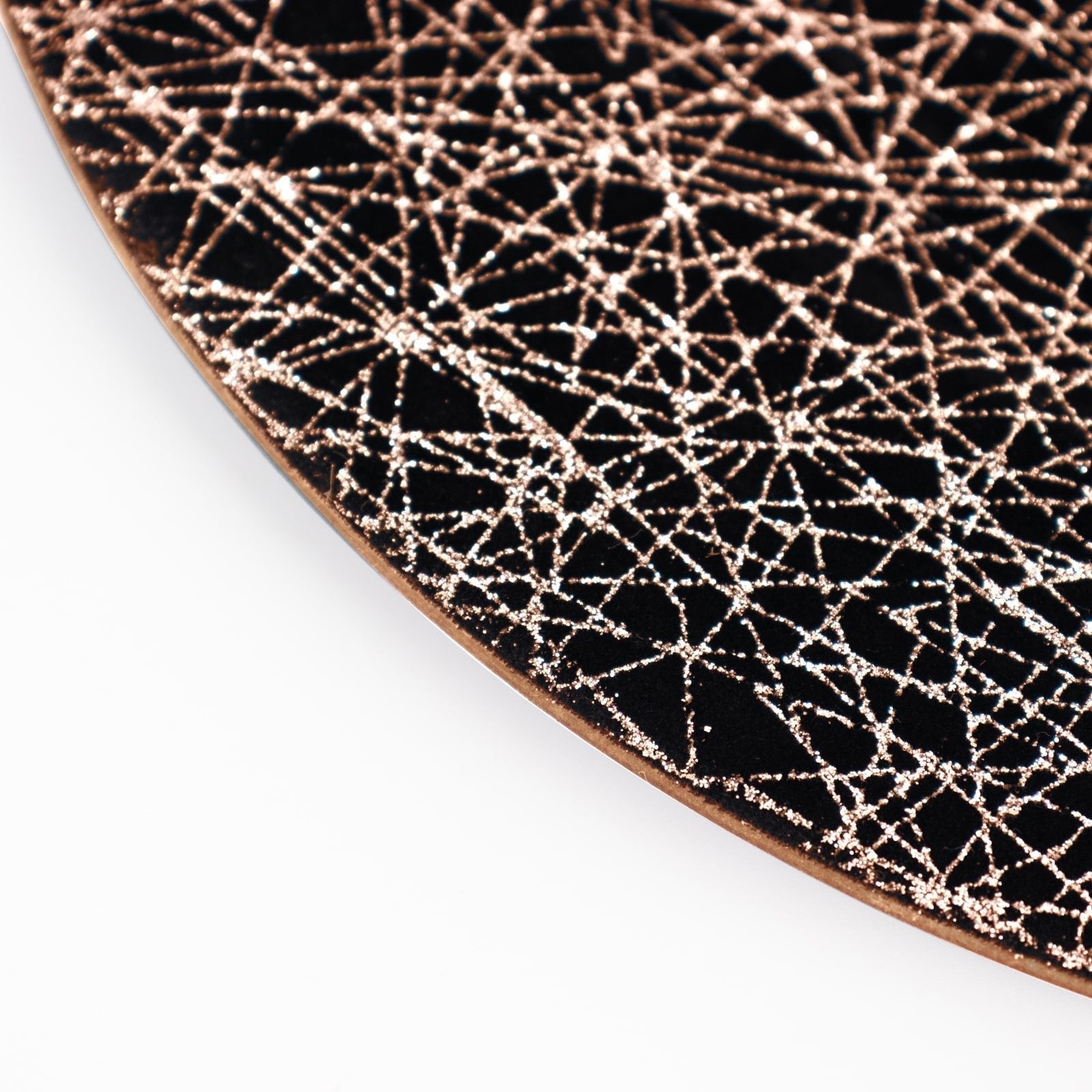 6 - Pack Acrylic Round Charger Plates 13" in Black with Gold Glitter Abstract Lines Pattern, Decorative Dinner Party Charger Tableware - Bell Racket Store