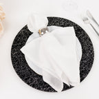 6 - Pack Acrylic Round Charger Plates 13" in Black with Silver Glitter Abstract Lines Pattern, Decorative Dinner Party Charger Tableware - Bell Racket Store