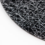6 - Pack Acrylic Round Charger Plates 13" in Black with Silver Glitter Abstract Lines Pattern, Decorative Dinner Party Charger Tableware - Bell Racket Store