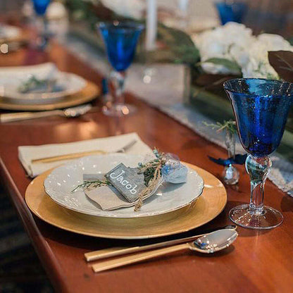 6 - Pack Acrylic Round Charger Plates 13" in Metallic Gold, Dinner Party Decor Charger Tableware - NestOCart