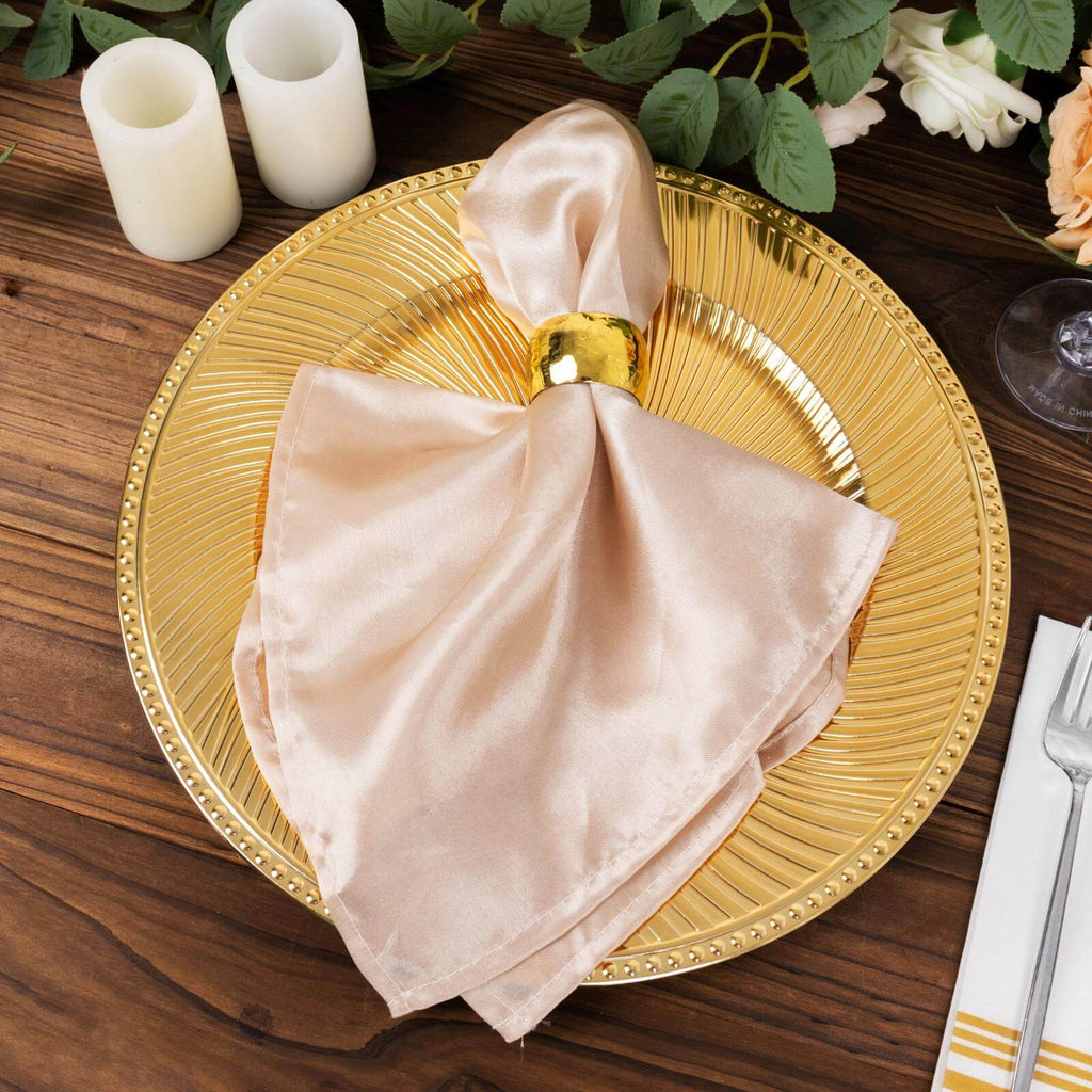 6 - Pack Acrylic Round Charger Plates 13" in Metallic Gold Swirl Pattern with Beaded Rim, Plastic Decorative Dinner Party Charger Tableware - Bell Racket Store