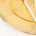 6 - Pack Acrylic Round Charger Plates 13" in Metallic Gold Swirl Pattern with Beaded Rim, Plastic Decorative Dinner Party Charger Tableware - Bell Racket Store