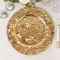 6 - Pack Acrylic Round Charger Plates 13" in Metallic Gold with Rock Cut Design, Durable Plastic Dinner Charger Tableware - Bell Racket Store