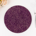 6 - Pack Acrylic Round Charger Plates 13" in Purple with Gold Glitter Abstract Lines Pattern, Decorative Dinner Party Charger Tableware - Bell Racket Store