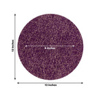 6 - Pack Acrylic Round Charger Plates 13" in Purple with Gold Glitter Abstract Lines Pattern, Decorative Dinner Party Charger Tableware - Bell Racket Store