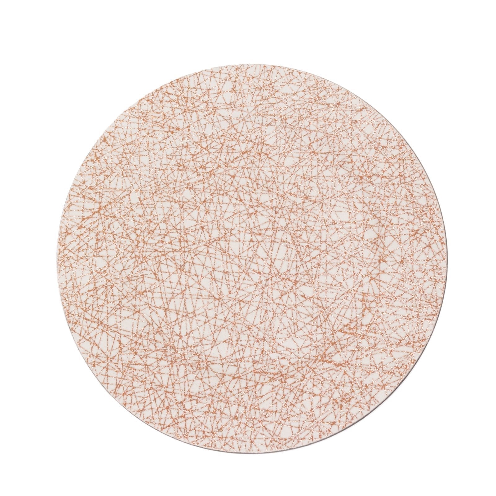 6 - Pack Acrylic Round Charger Plates 13" in Rose Gold with Glitter Abstract Lines Pattern, Decorative Dinner Party Charger Tableware - Bell Racket Store