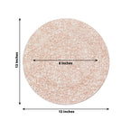 6 - Pack Acrylic Round Charger Plates 13" in Rose Gold with Glitter Abstract Lines Pattern, Decorative Dinner Party Charger Tableware - Bell Racket Store