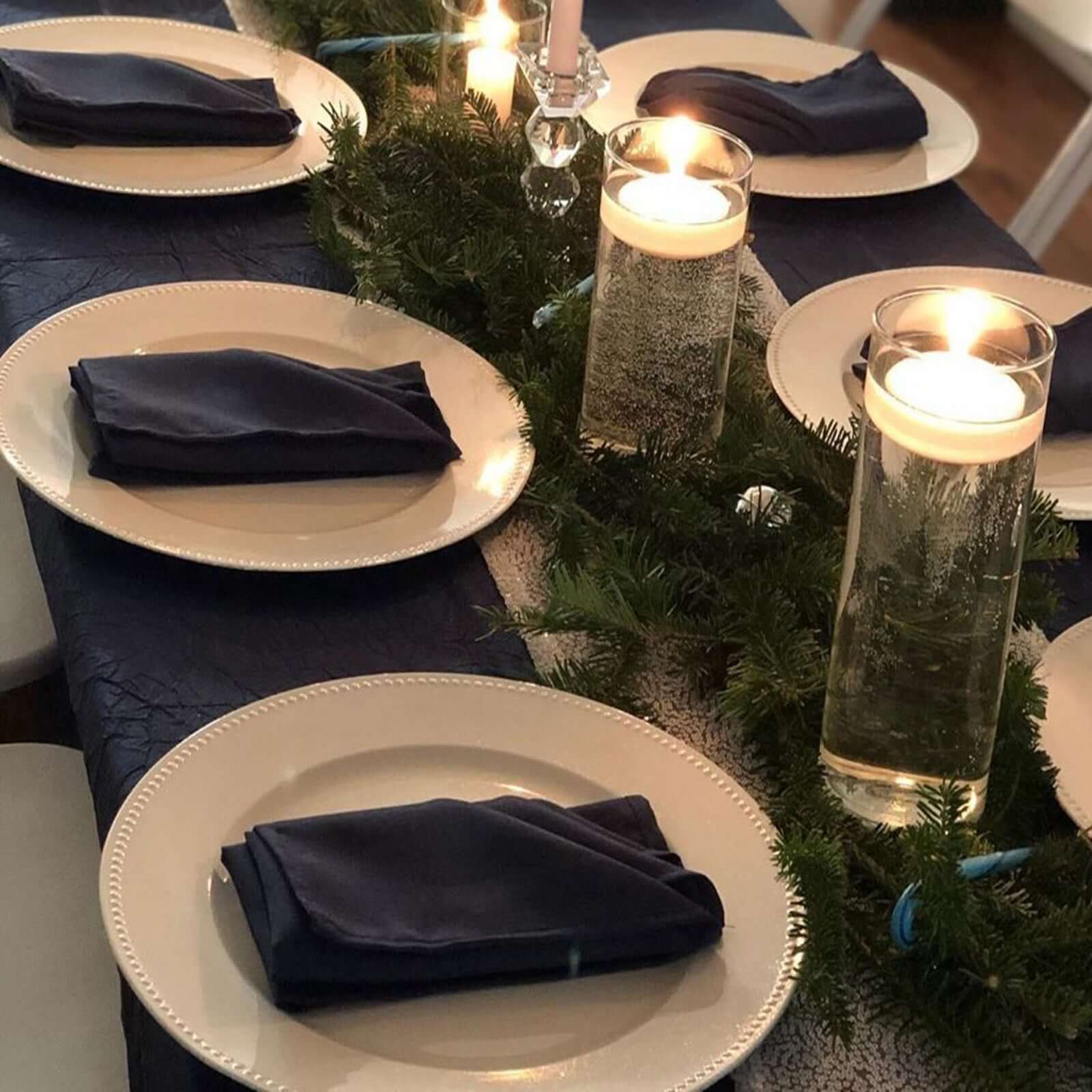 6 - Pack Acrylic Round Charger Plates 13" in White with Beaded Rim, Dinner Charger Event Tabletop Decor - NestOCart