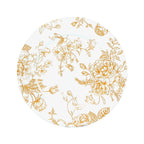 6 - Pack Acrylic Round Charger Plates 13" in White with Gold Floral French Toile Pattern, Decorative Dinner Party Charger Tableware - Bell Racket Store