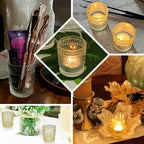 6 - Pack Amber Gold Glass Votive Tealight Holders - Stylish Primrose Design for Weddings & DÃ©cor - Bell Racket Store