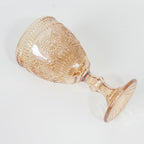 6 - Pack Amber Gold Vintage Goblets 11oz â€“ Embossed Glass Cocktail & Wine Glasses with Floral Design - Bell Racket Store