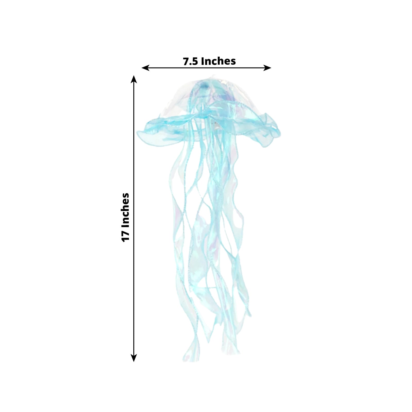 6 Pack Blue Purple Jellyfish Lamp Hanging Lantern Lights, 3 Flashing Modes Organza Ribbon Jelly Fish LED Lights Mermaid Theme Party Decor - 17" - Bell Racket Store