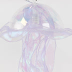 6 Pack Blue Purple Jellyfish Lamp Hanging Lantern Lights, 3 Flashing Modes Organza Ribbon Jelly Fish LED Lights Mermaid Theme Party Decor - 17" - Bell Racket Store