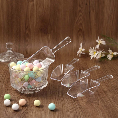 6 - Pack Candy Scoops Kitchen Ice Scoop Design Clear - Plastic Disposable Supplies for Bar and Buffet Use 6" - NestOCart