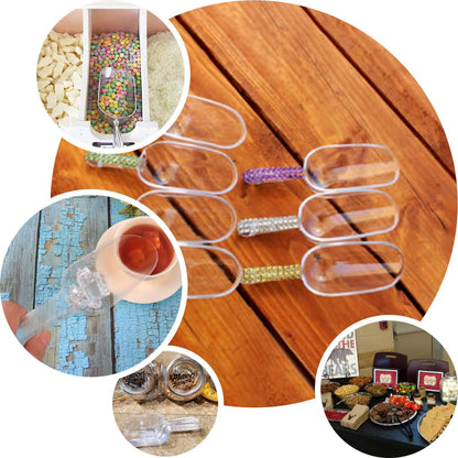 6 - Pack Candy Scoops Kitchen Ice Scoop Design Clear - Plastic Disposable Supplies for Bar and Buffet Use 6" - NestOCart