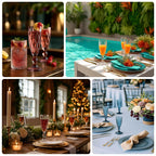 6 - Pack Champagne Flute Glasses Transparent Dusty Rose Textured Crystal Cut Design - Chic Wine Goblets for Parties & Events 6oz 8" - Bell Racket Store