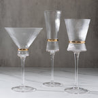 6 - Pack Clear Champagne Flutes â€“ 6oz Real Glass, Ribbed Stemware with Gold Ring Accent, Elegant Toasting Glasses for Weddings, Parties & Celebrations â€“ 10" Tall - Bell Racket Store