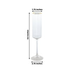 6 - Pack Clear Modern Champagne Flutes â€“ 7oz Real Glass, Ribbed Cylindrical Design with Gold Rim, Elegant Toasting Glasses for Weddings & Celebrations â€“ 9.5" Tall - Bell Racket Store