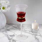 6 - Pack Clear Wine Glasses â€“ 9oz Real Glass, Ribbed Design with Gold Ring Accent, Elegant Glassware for Celebrations â€“ 9" Tall - Bell Racket Store