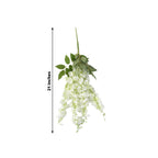6 Pack Cream Silk Wisteria Vines Hanging Plants, Long Artificial Flowers Bushes - 4 Full Strands in 1 Bush - 21" - Bell Racket Store