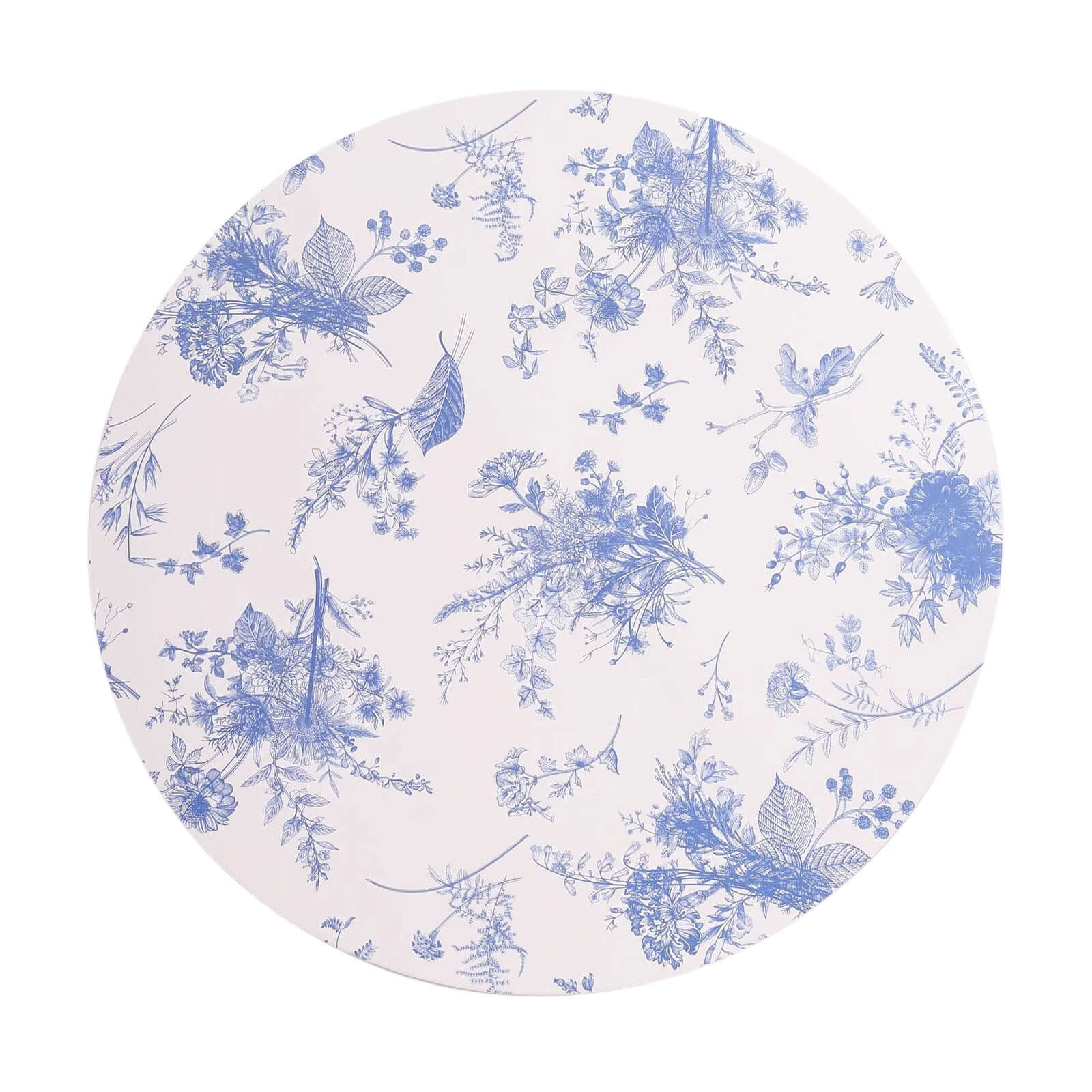 6 - Pack Disposable Charger Plates in French Toile Print 13" in White/Blue - 700GSM Floral Paper Chargers for Stylish & Easy Cleanup - Bell Racket Store